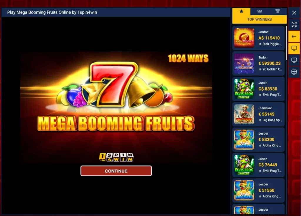 Mega booming sruit slot with free spin
