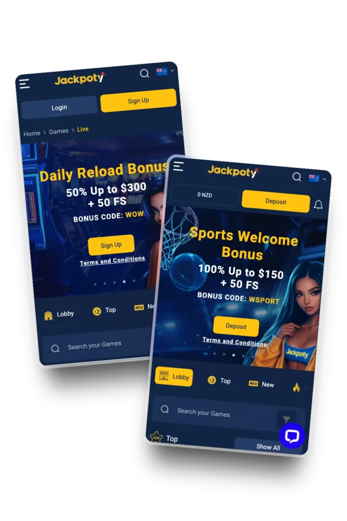 Jackpoty Casino App for New Zealand 