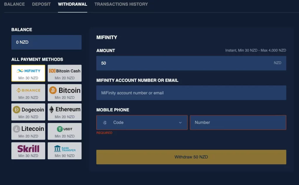  withdraw from Jackpoty